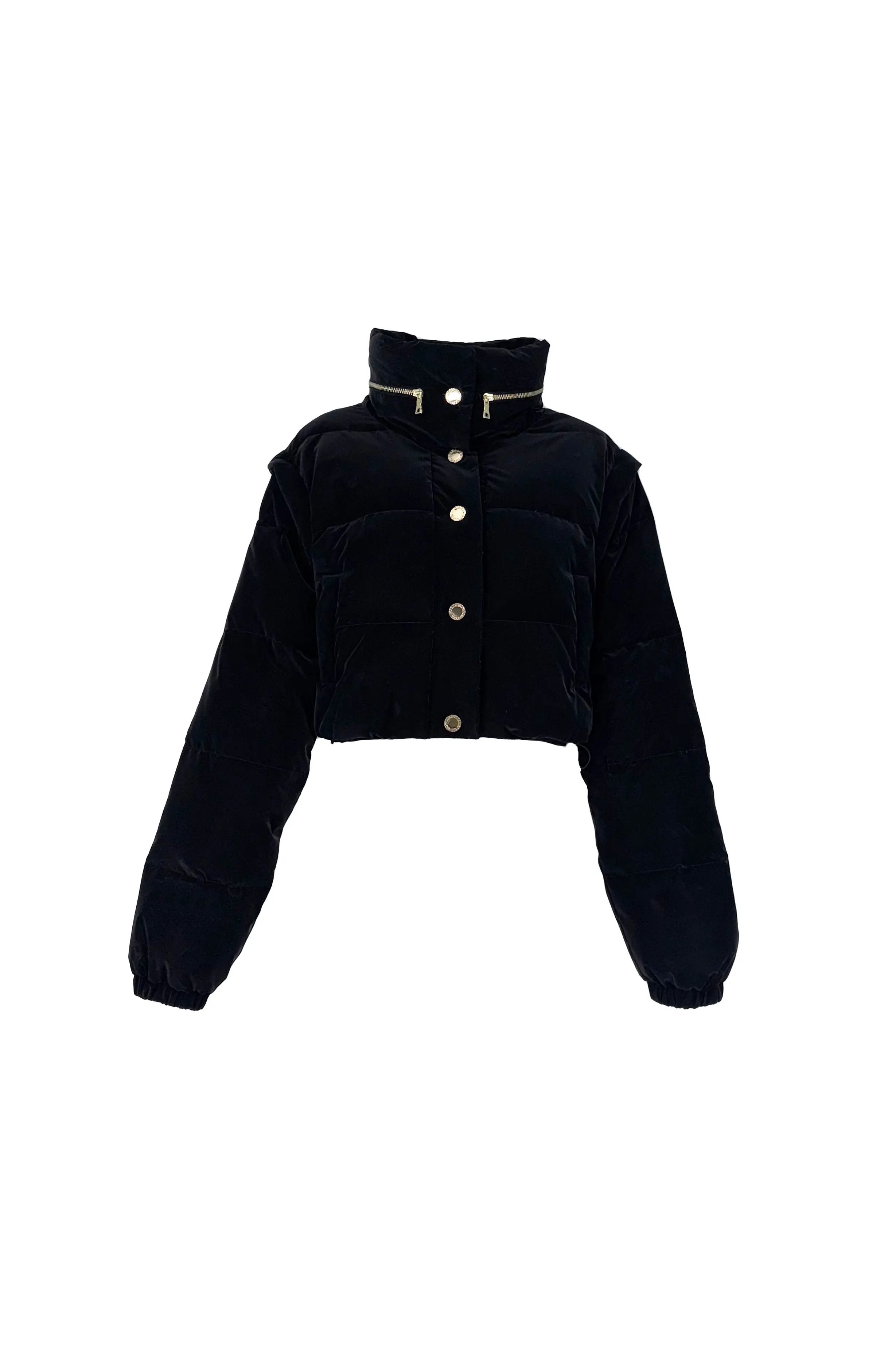Cool Black Cropped Puffer Jacket - Winter Essential ULA
